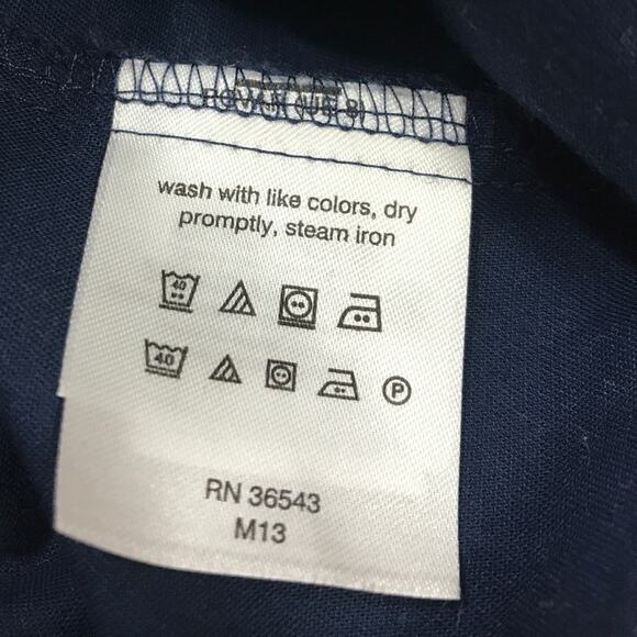 Van Heusen Flex Navy Collared Button-Down Long Sleeve Slim Fit Stretch Shirt XL - Picture 6 of 8